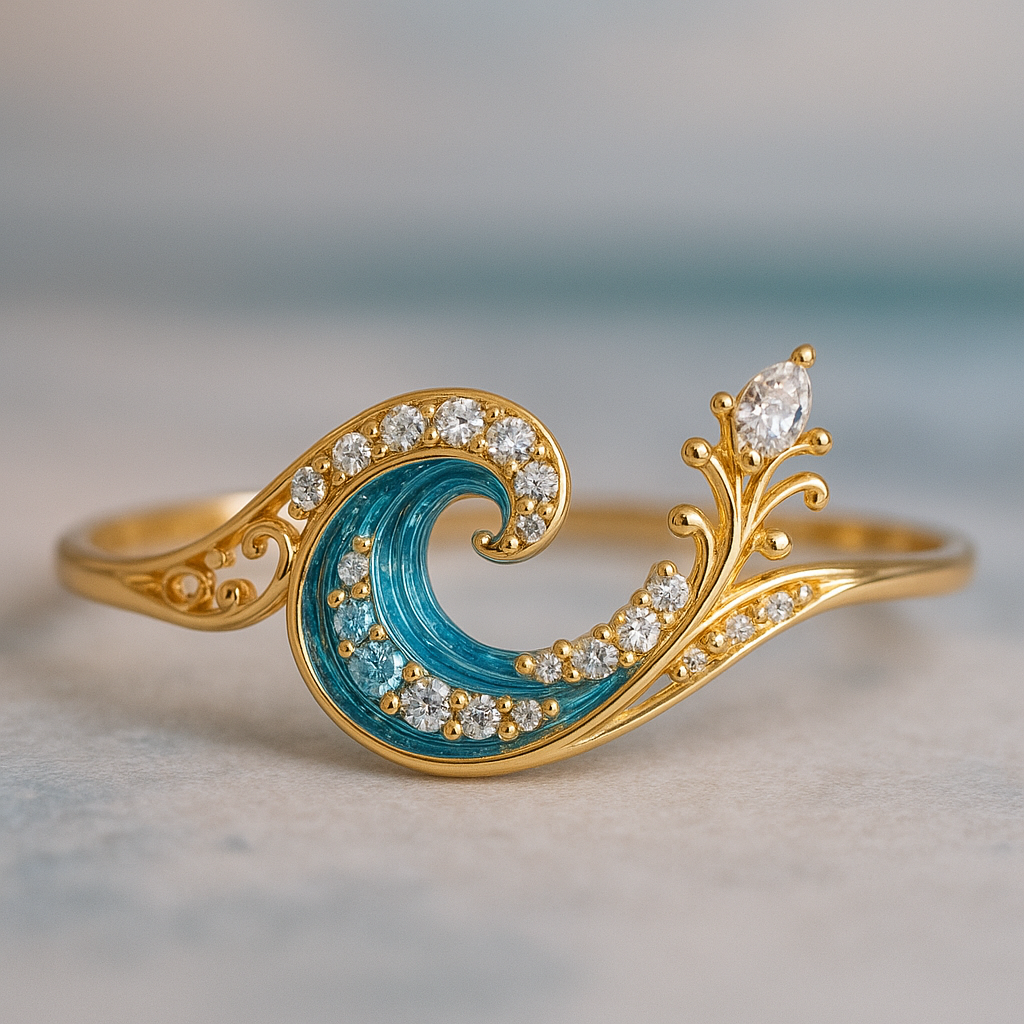 Crystal Wave Ocean Bright Ring