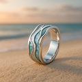 Silver Wave Turquoise Ring