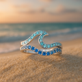 Shimmering Opal Wave Ring
