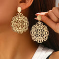 Elke Gold Openwork Mandala Earrings for Women