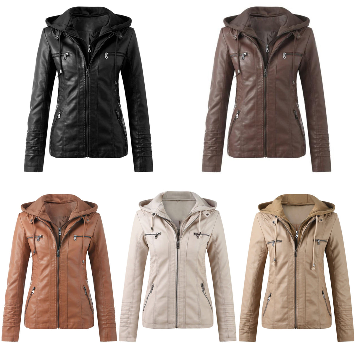 Leather Jacket with Hood and a Modern Look