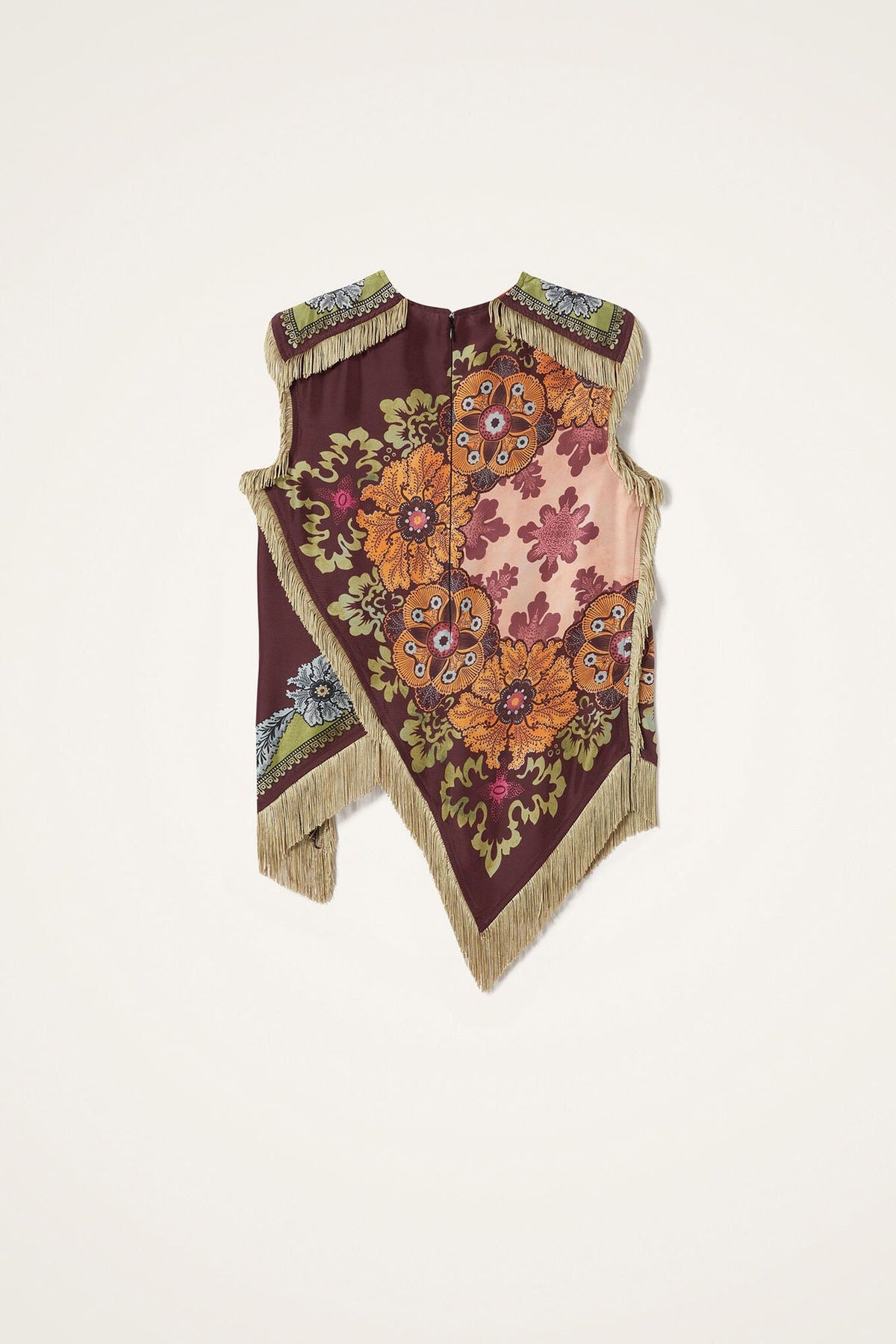 Boho Flower Fringe Asymmetrical Top