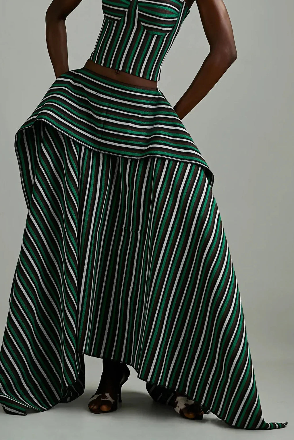 Coordinated Layered Maxi Skirt Set