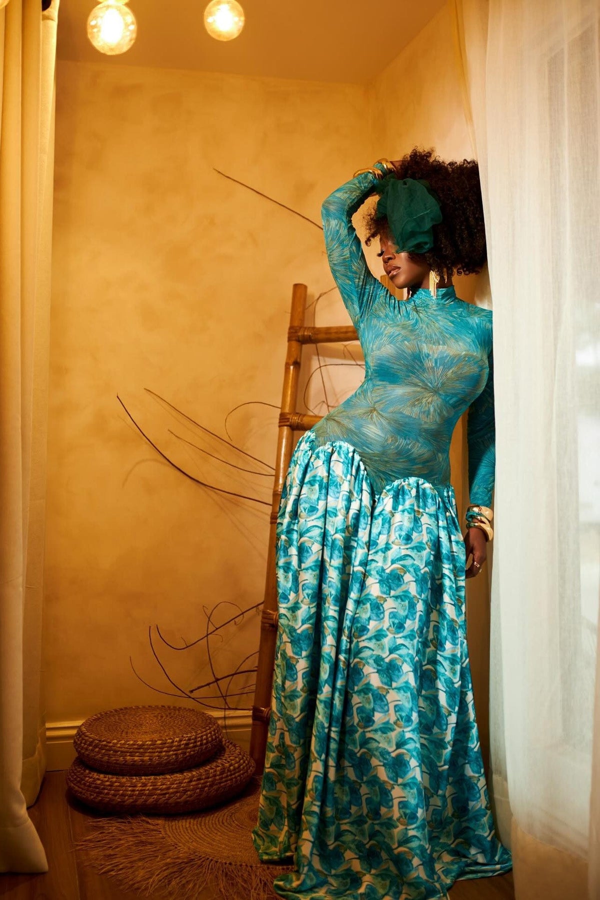 Abstract Art Formal Maxi-Length Dress