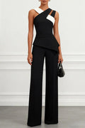 Modern Black Cross Halter Sleeveless Pant Sets