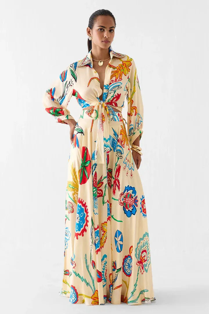 Tropical Flower Maxi Skirt Set