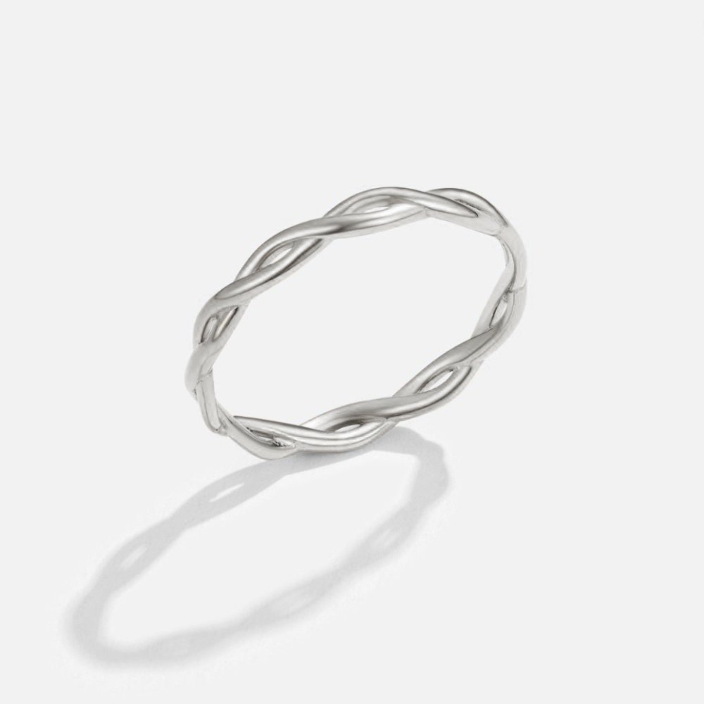 Twisted Silver Infinity Ring