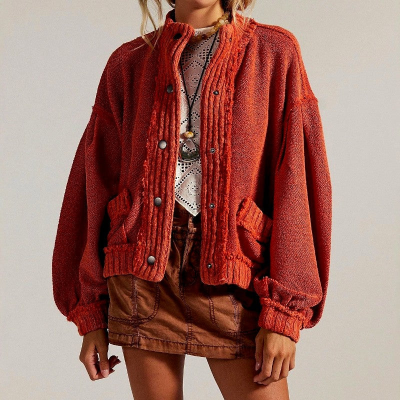 Jessica - Women's Oversized Knit Button-Up Cardigan