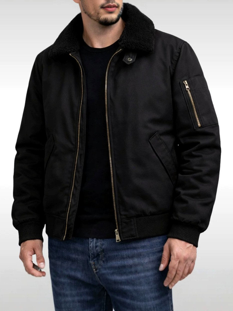 Jonathan – Men’s Sherpa Collar Zip-Up Jacket