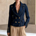 Jora - Women's Denim Double-Breasted Blazer