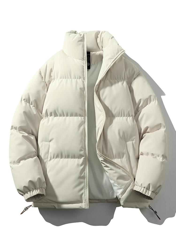 Men's Padded Puffer Jacket – Warm Quilted Winter Outerwear with High Funnel Neck and Zip Fastening