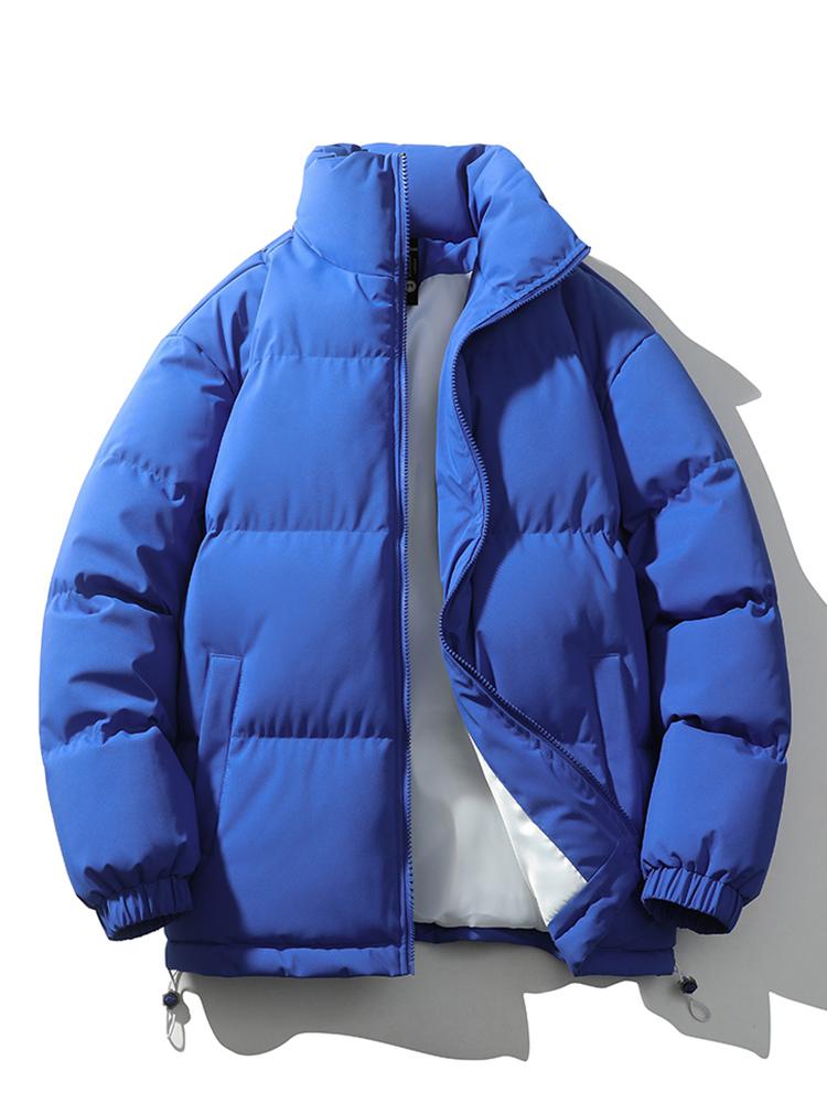 Men's Padded Puffer Jacket – Warm Quilted Winter Outerwear with High Funnel Neck and Zip Fastening