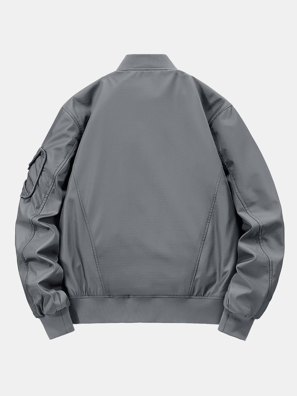 Men's Multi-Pocket Utility Bomber Jacket – Casual Zip-Up Outerwear with Cargo Pockets and Ribbed Trims for Spring and Autumn