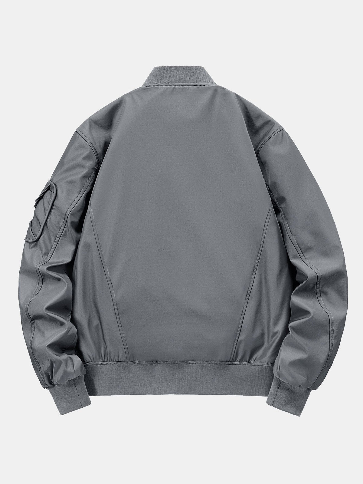 Men's Multi-Pocket Utility Bomber Jacket – Casual Zip-Up Outerwear with Cargo Pockets and Ribbed Trims for Spring and Autumn