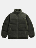 Men's Teddy Fleece Puffer Jacket – Padded High Collar Zip-Up Winter Outerwear with Zipped Pockets