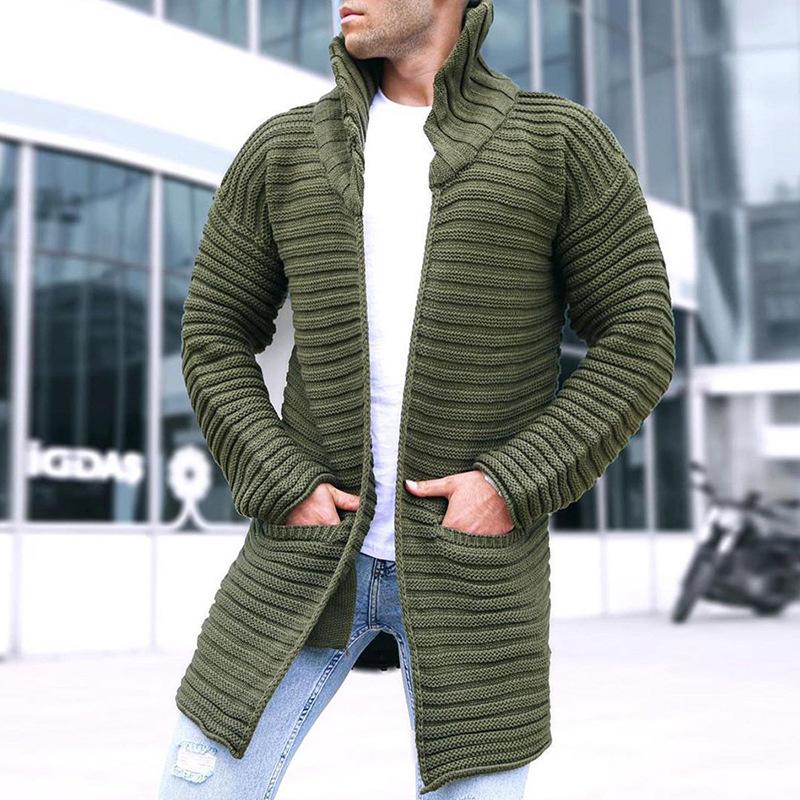 Knit Cardigan with Stand Collar