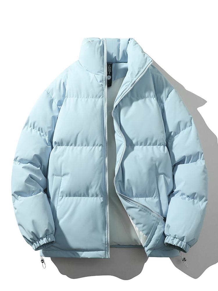 Men's Padded Puffer Jacket – Warm Quilted Winter Outerwear with High Funnel Neck and Zip Fastening