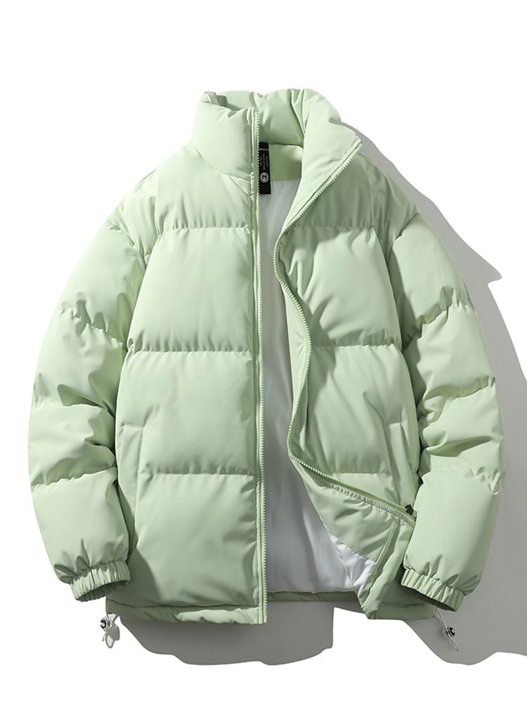 Men's Padded Puffer Jacket – Warm Quilted Winter Outerwear with High Funnel Neck and Zip Fastening