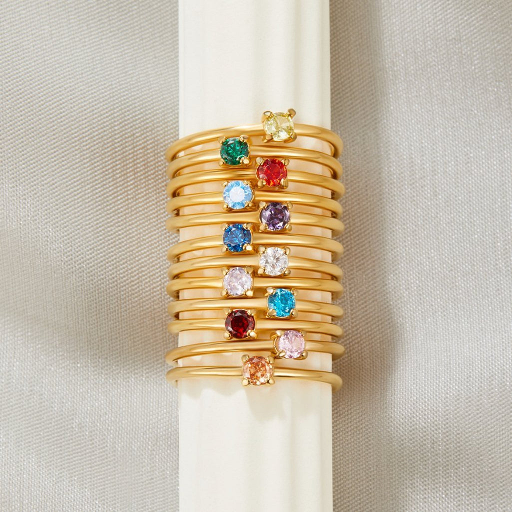 Gold July Birthstone Ring