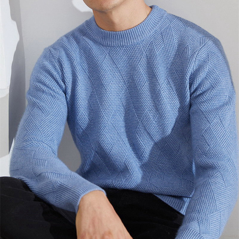 Kaelan - Men's Geometric Cashmere Knit Crewneck Sweater