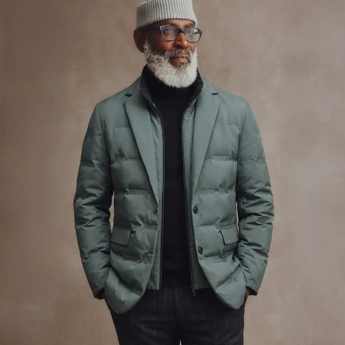 Kieran - Men's Duck Down Puffer Blazer with Button Front