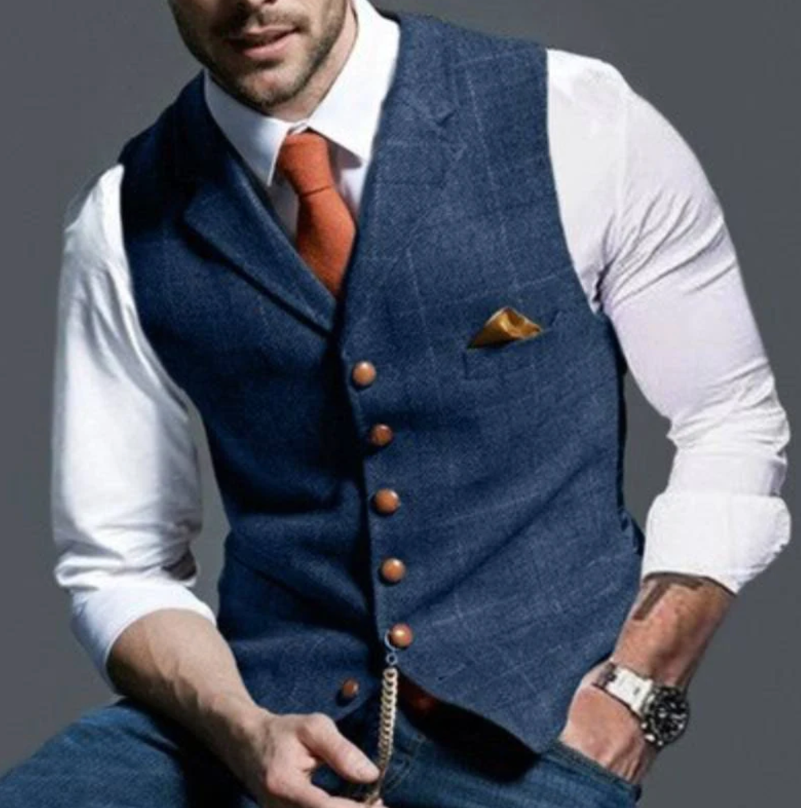 Konrad - Men's Elegant Waistcoat with Button Closure