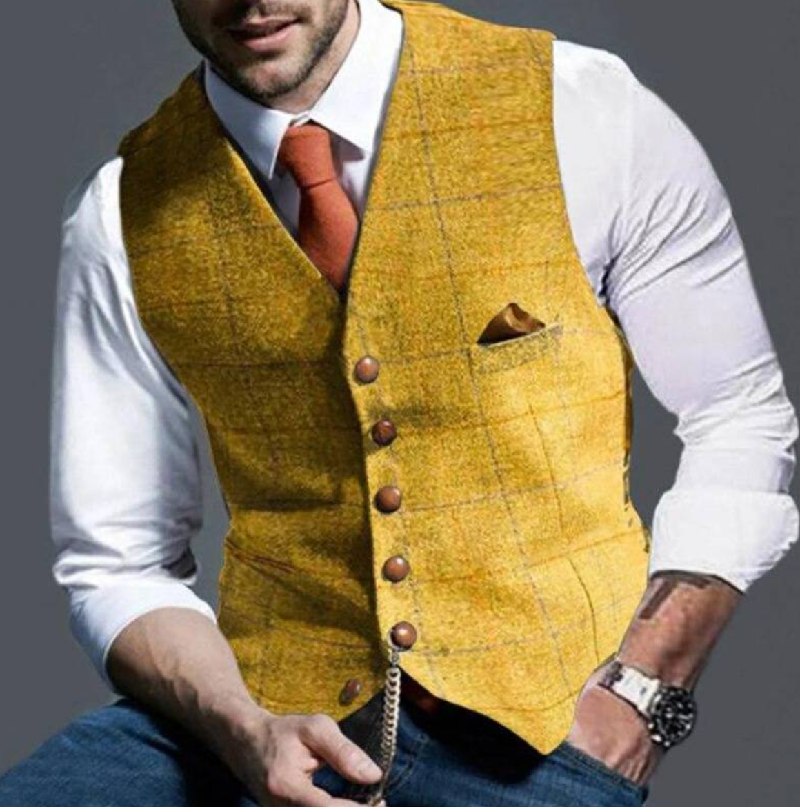 Konrad - Men's Elegant Waistcoat with Button Closure