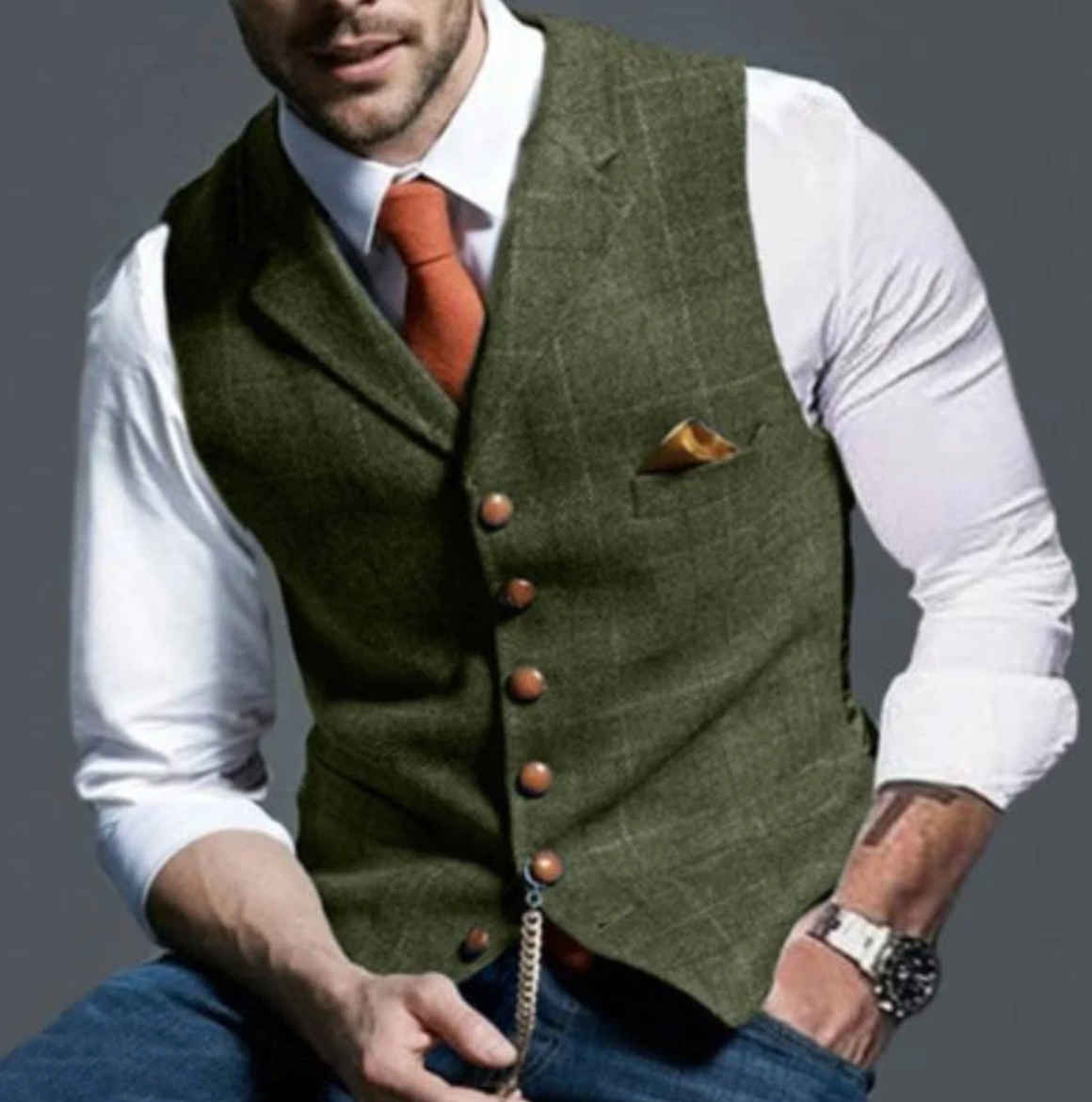 Konrad - Men's Elegant Waistcoat with Button Closure