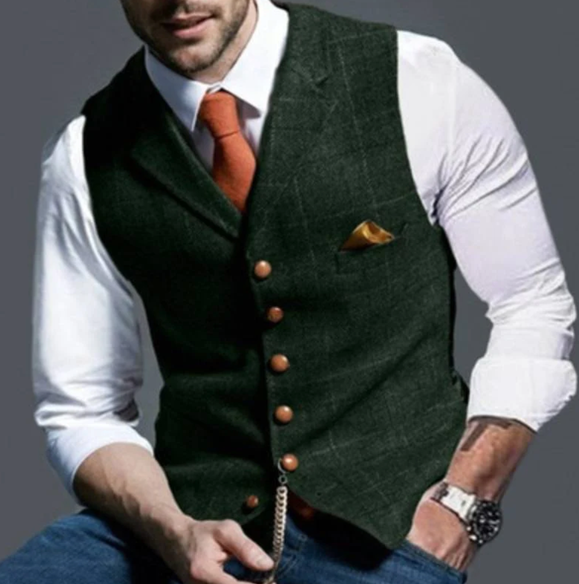 Konrad - Men's Elegant Waistcoat with Button Closure