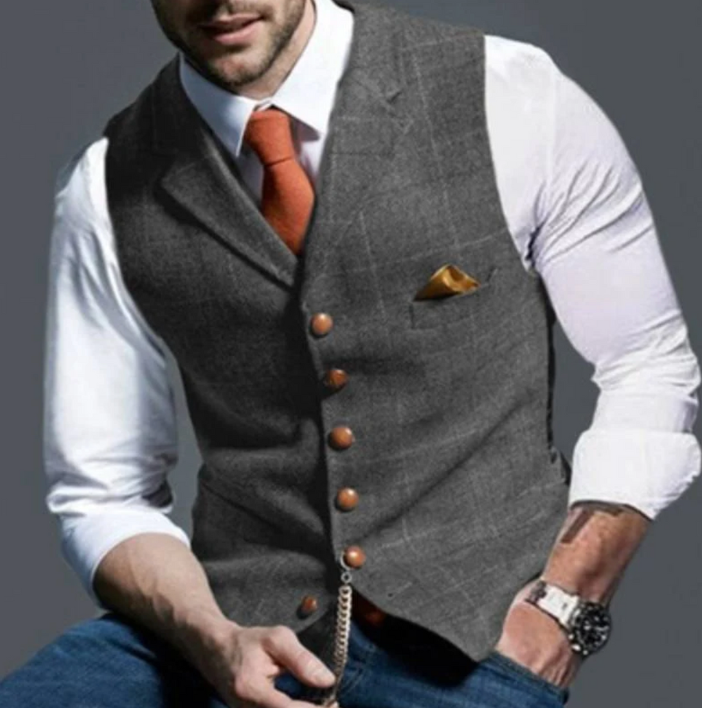 Konrad - Men's Elegant Waistcoat with Button Closure