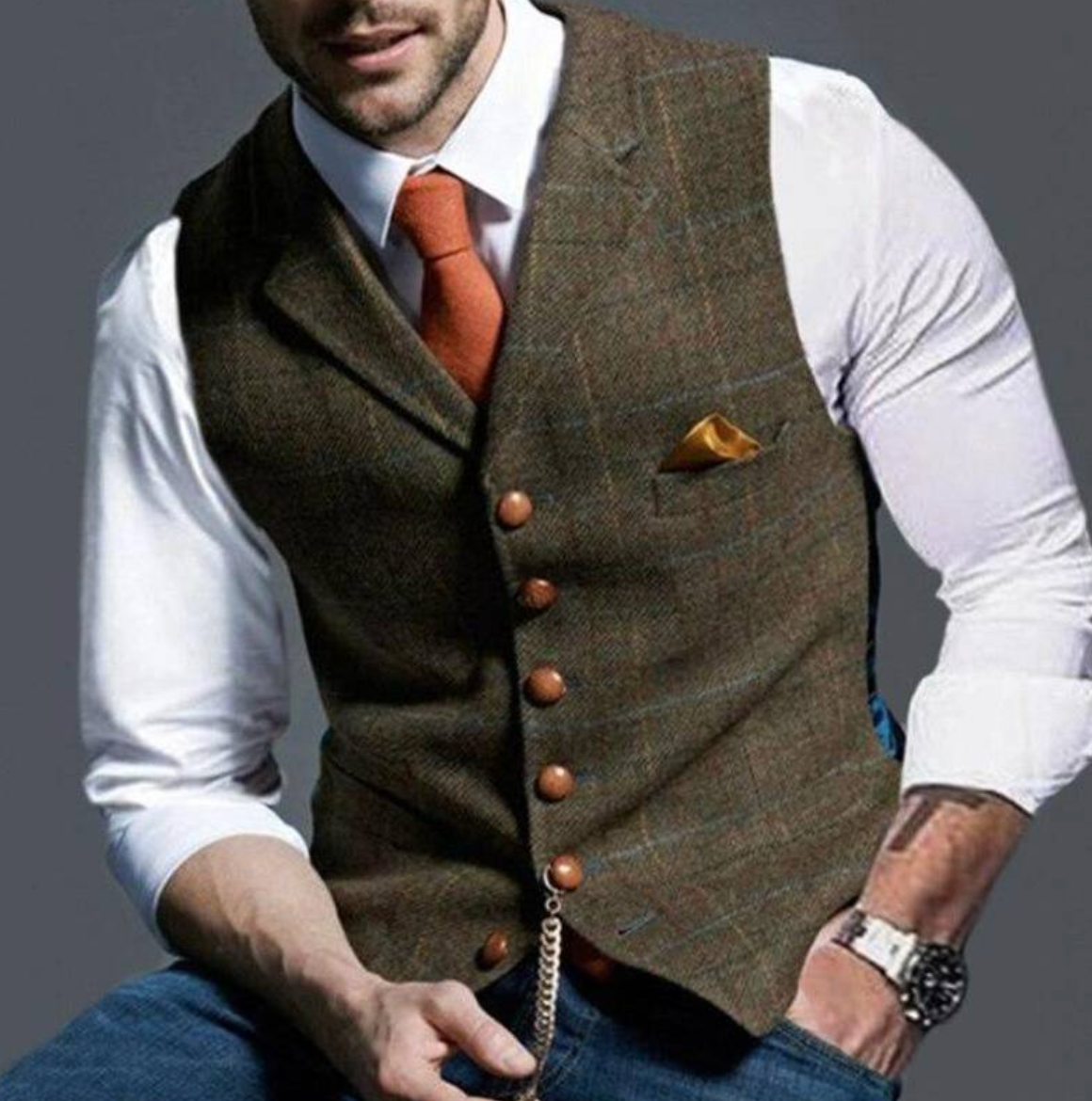 Konrad - Men's Elegant Waistcoat with Button Closure