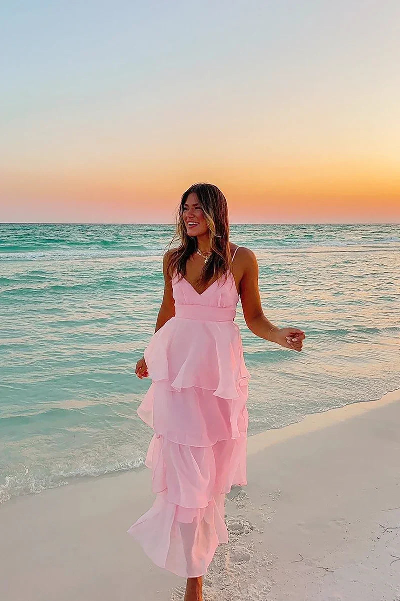 Shayla Maxi-Length Dress Pink