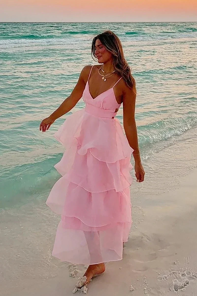 Shayla Maxi-Length Dress Pink