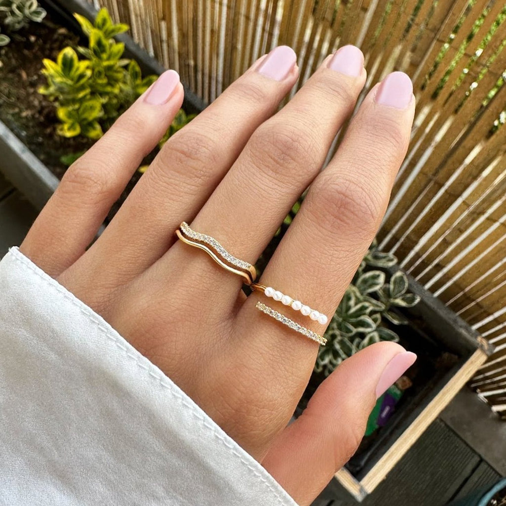 Juni Gold and Crystal Ring