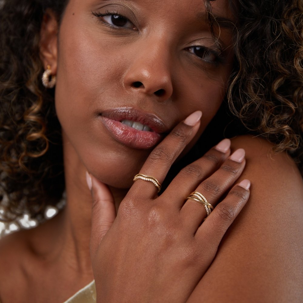 Juni Gold and Crystal Ring