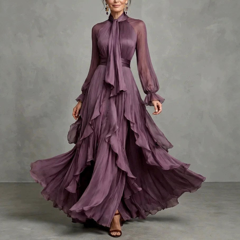 Lenora - Women's Ruffle Layered Formal Evening Dress