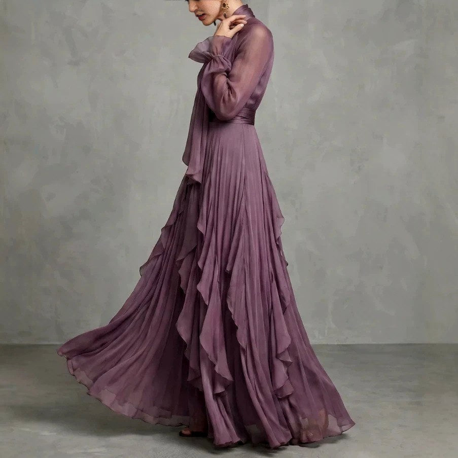 Lenora - Women's Ruffle Layered Formal Evening Dress