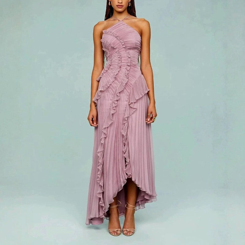 Leontine - Women’s One-Shoulder Pleated Formal Evening Dress