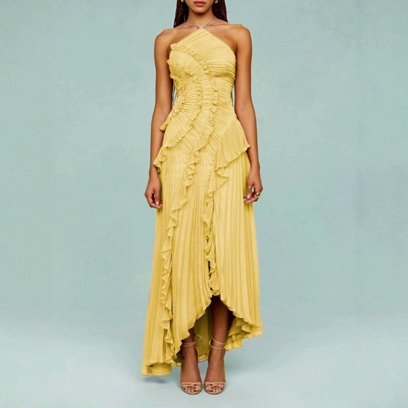 Leontine - Women’s One-Shoulder Pleated Formal Evening Dress