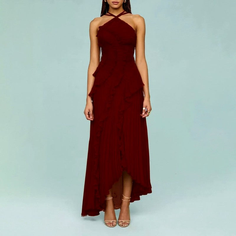 Leontine - Women’s One-Shoulder Pleated Formal Evening Dress