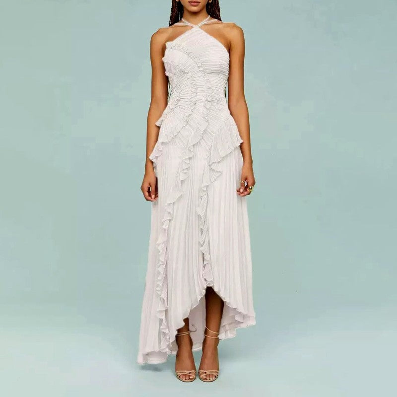 Leontine - Women’s One-Shoulder Pleated Formal Evening Dress
