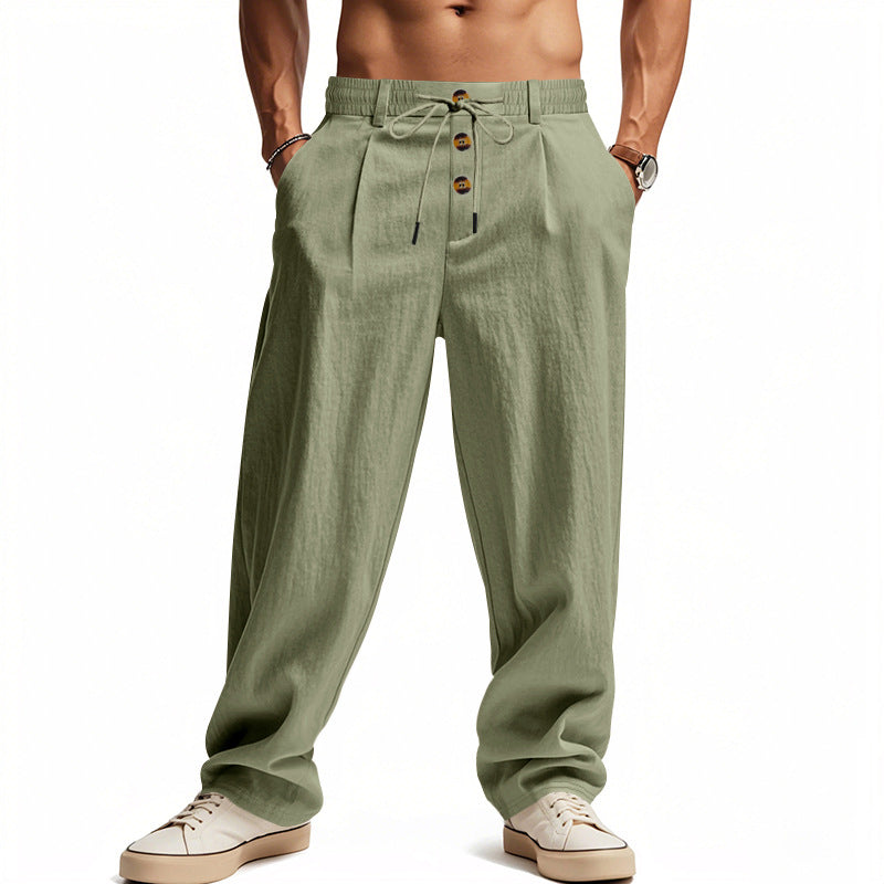 Levin - Men's Airy Linen Pants with Drawstring