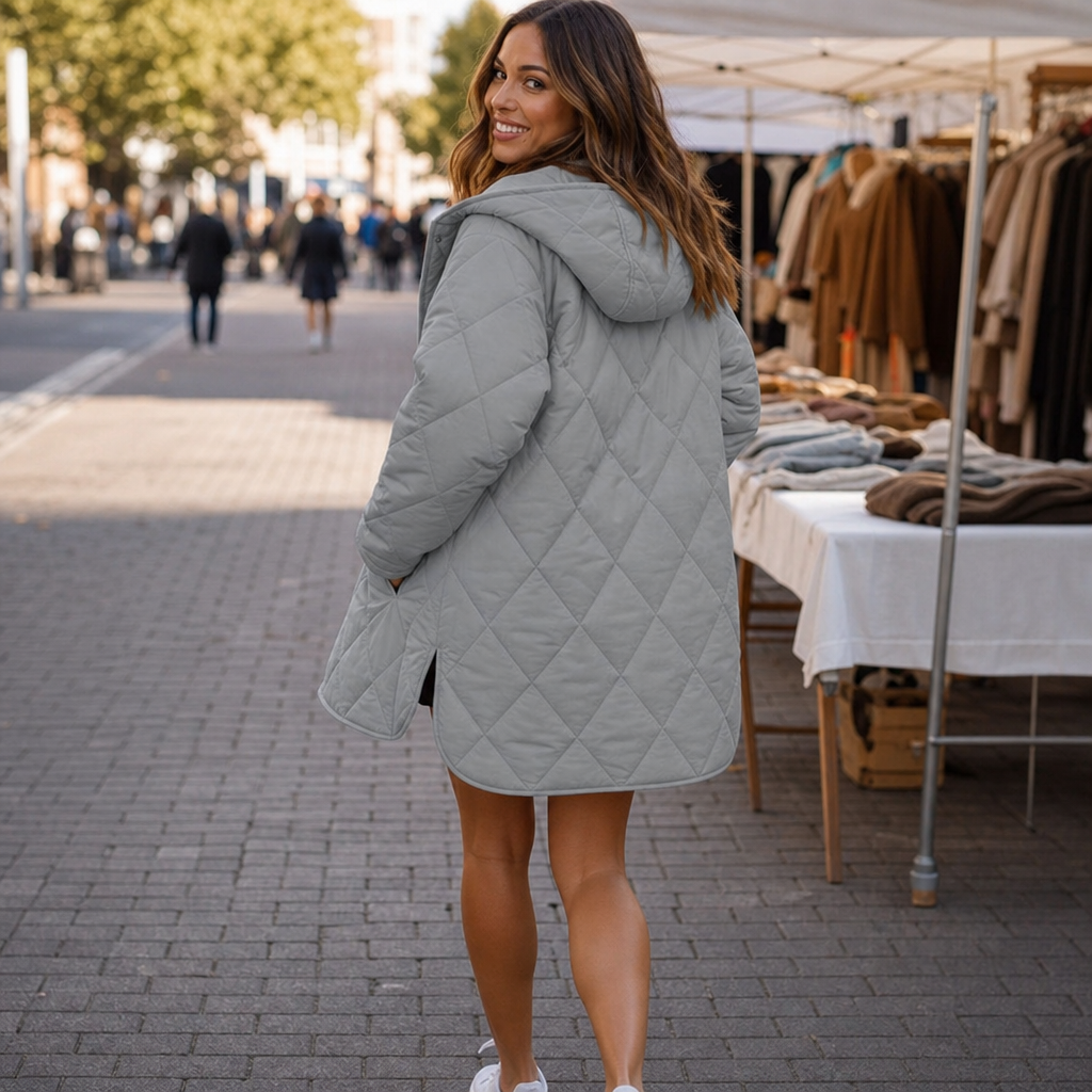 Celeste – Diamond Quilted Hooded Puffer Jacket