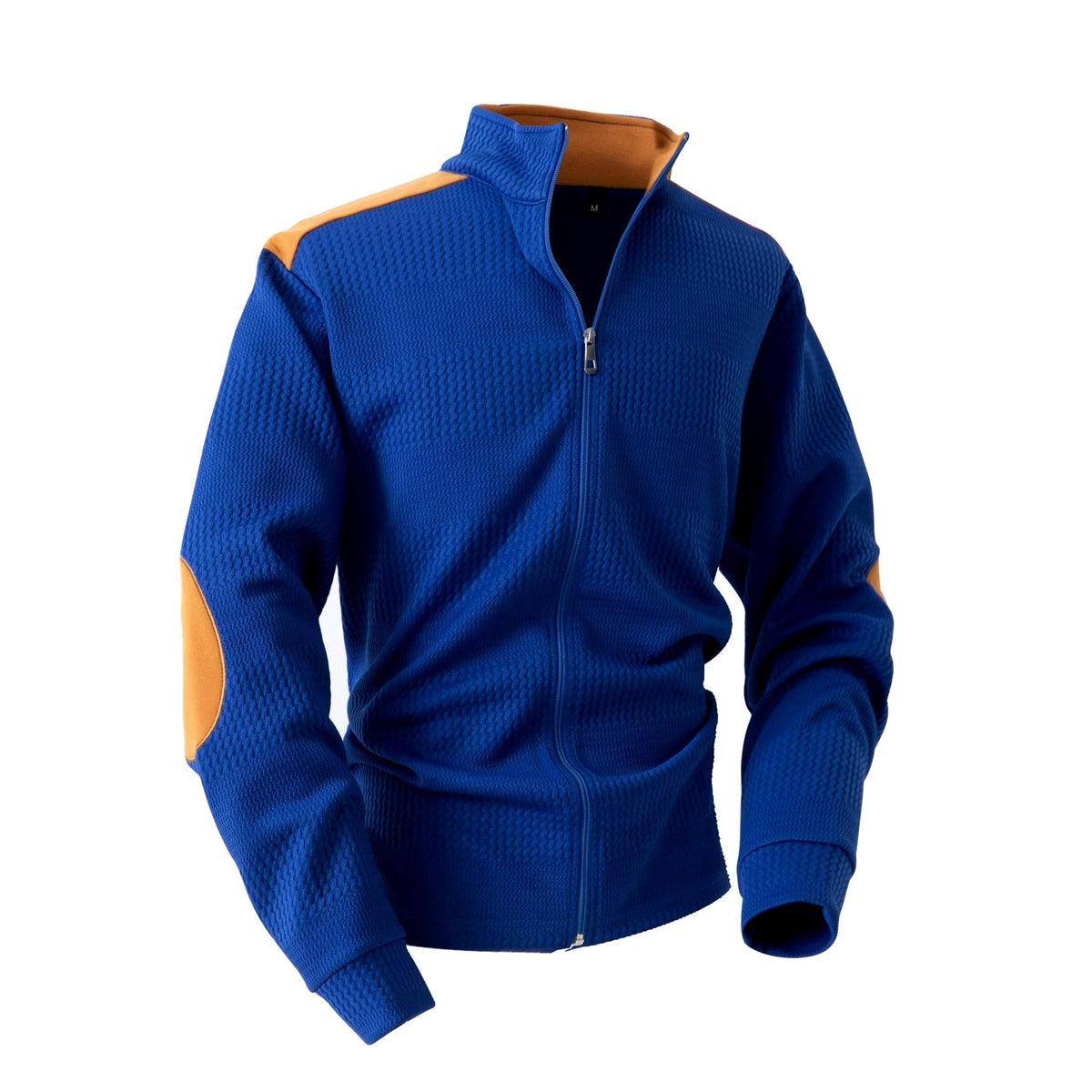 Lucas - Men's Waffle Knit Patchwork Full-Zip Jacket