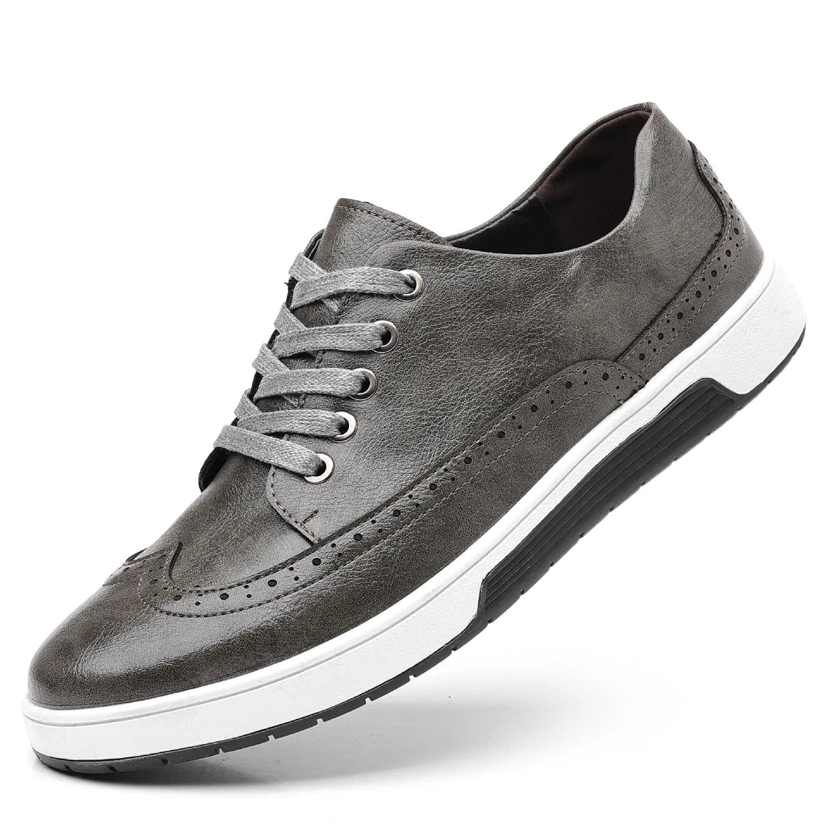 Leather-Look Brogue Shoes with Breathable Lining