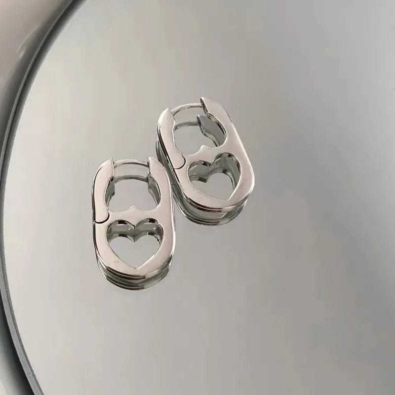 Stainless Steel Heart Earrings