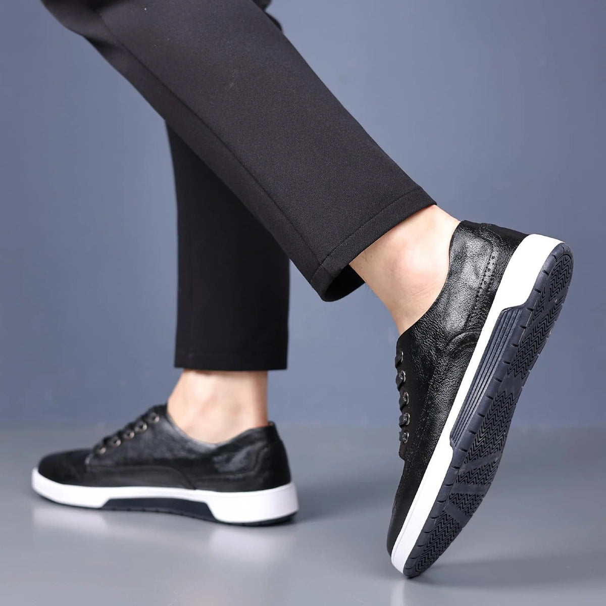 Leather-Look Brogue Shoes with Breathable Lining