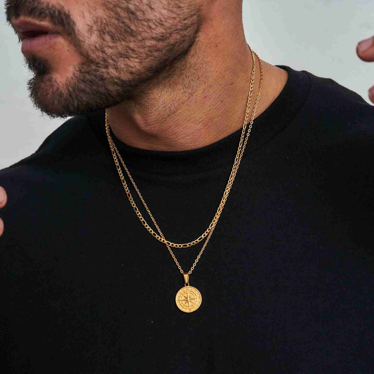 Men's Compass Pendant Necklace - Adrien