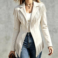 Maureen - Women's Suede Fringe Blazer Jacket