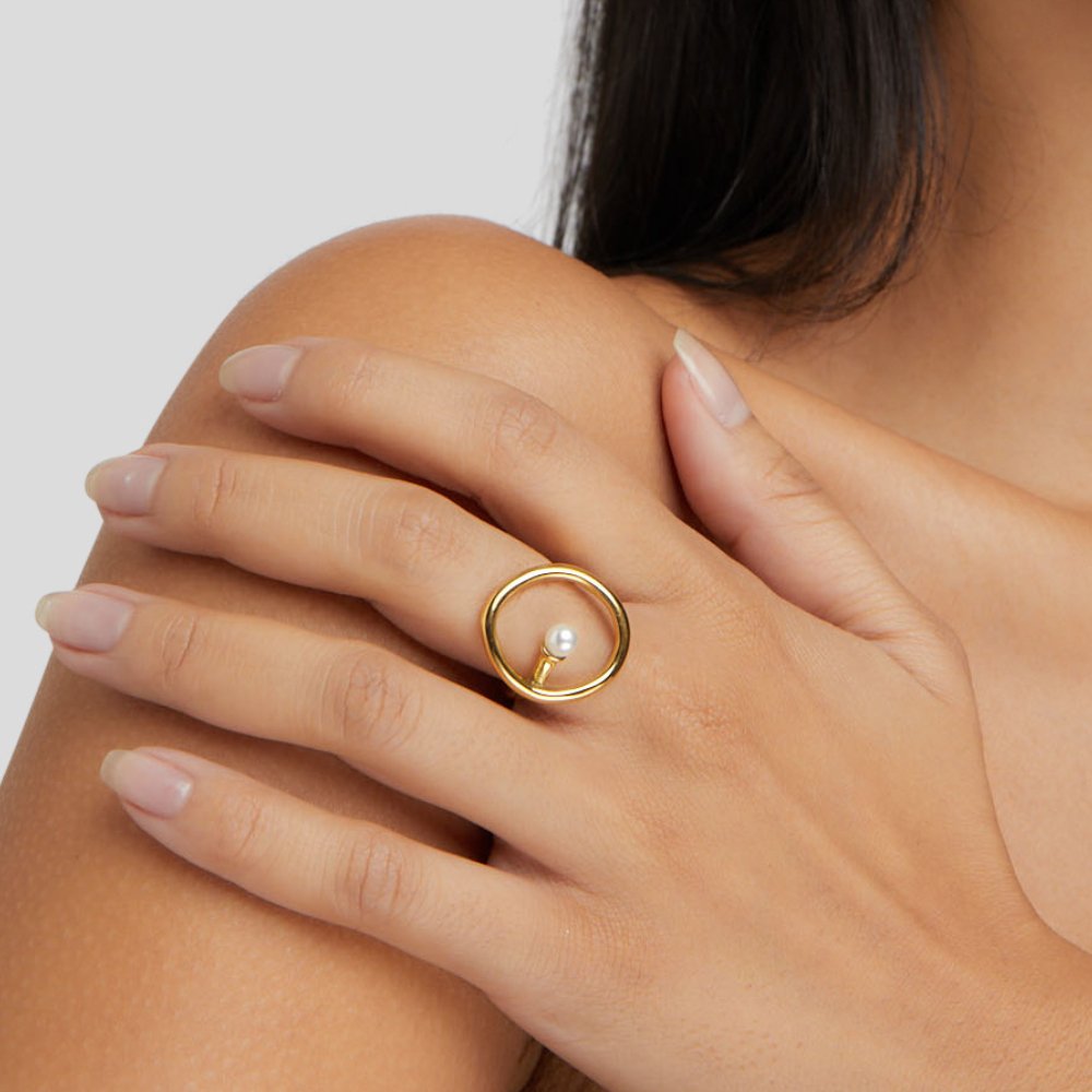 Melisa Gold Beaded Ring